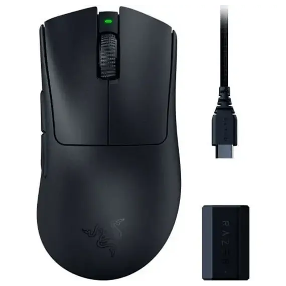 მაუსი Razer Mouse DeathAdder V3 Pro and HyperPolling Wireless, USB-C/WL, black  - Primestore.ge
