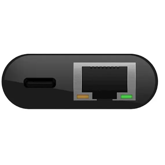 USB-C ადაპტერი Belkin Adapter USB-C - Ethernet 60W PD Black , 2 image - Primestore.ge
