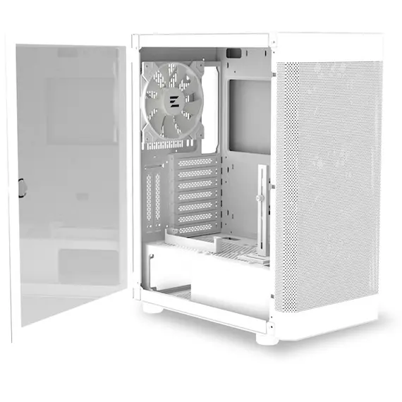 ქეისი Zalman PC case I4 TG without PSU, 2xUSB3.0, 1xUSB2.0, 4x140mm RGB, VGA 320mm, LCS ready, TG Side Panel, ATX, white , 4 image - Primestore.ge