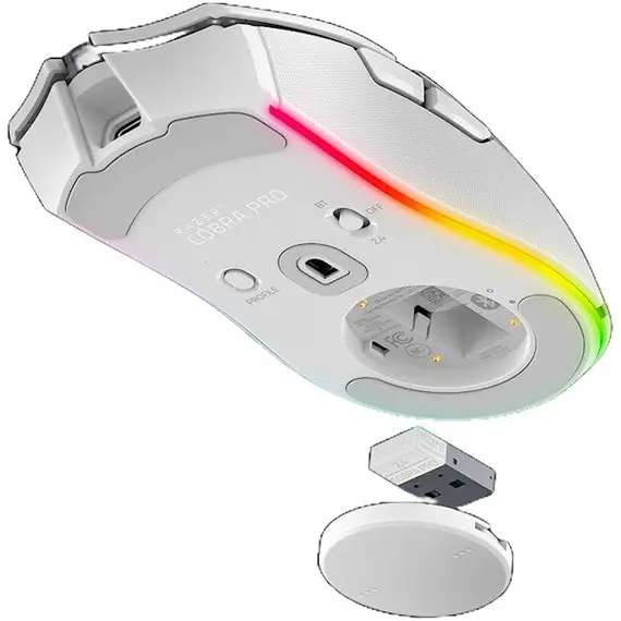 მაუსი Razer Mouse Cobra Pro, RGB, USB-A/WL/BT, white - Primestore.ge