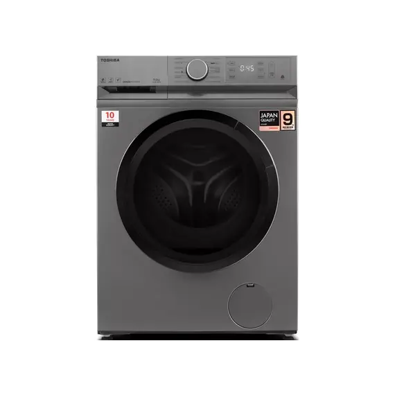 სარეცხი მანქანა TOSHIBA TW-BL100A4UZ(SS)- 9 KG, 1400 RPM, INVERTER, BIG Display, Silver  - Primestore.ge