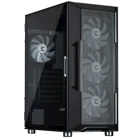 ქეისი Zalman I3NEOARGBBLACK, Computer Case, MidT, ATX, micro-ATX, mini-ATX, USB 2.0, USB 3.0x2, Black , 2 image - Primestore.ge