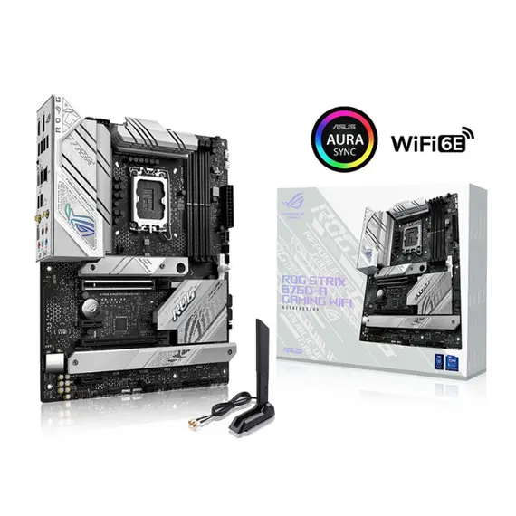 დედა დაფა ASUS Motherboard ROG STRIX B760-A GAMING WIFI s1700 B760 4xDDR5 M.2 HDMI DP Wi-Fi BT ATX white  - Primestore.ge
