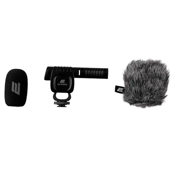 მიკროფონი 2E 2E-MG020 Shoutgun Pro, 3.5mm jack, Microphone, Black , 2 image - Primestore.ge