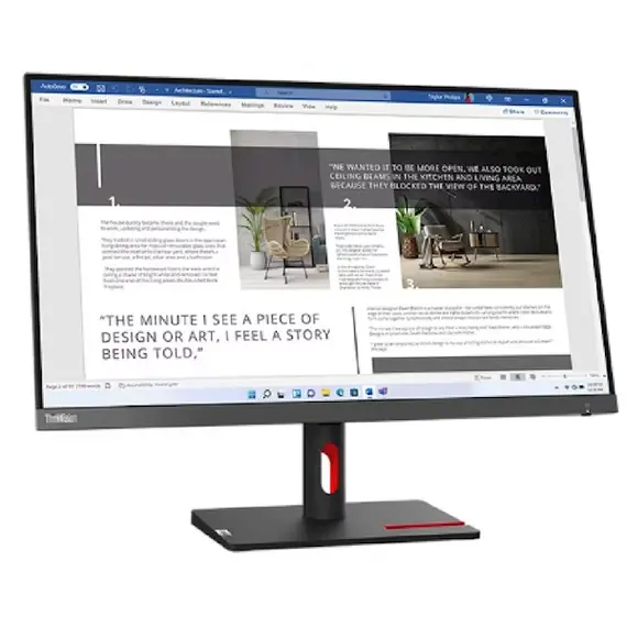 მონიტორი Lenovo ThinkVision S27i-30 27" FHD 1920x1080 300 cd/m² 4ms 60 Hz Black , 2 image - Primestore.ge