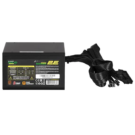 კვების ბლოკი 2E 2E-SP650BRSM-120 Solid, 650W, 80 Plus, Power Supply, Black , 2 image - Primestore.ge