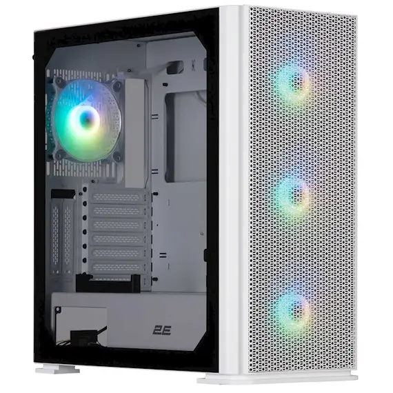 ქეისი 2E 2E-GI01W Vertex, Computer Case, Large MidT, ATX, E-ATX, micro-ATX, mini-ITX, USB 3.0, USB Type-C, 2xUSB 2.0, White - Primestore.ge