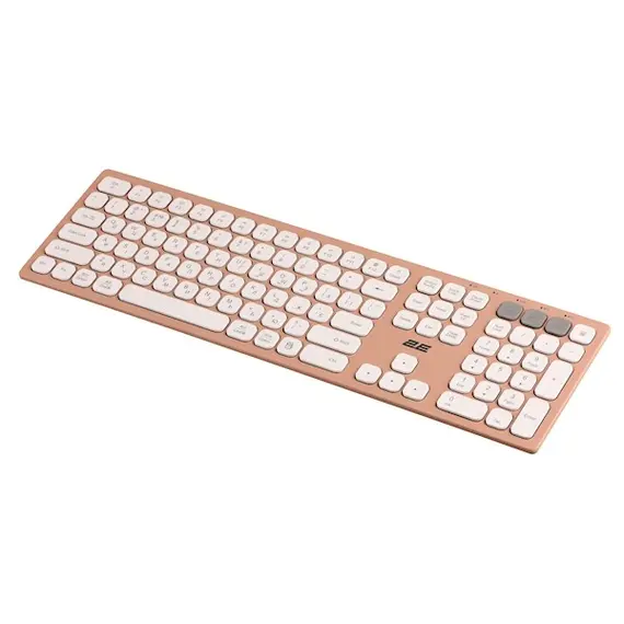 კლავიატურა 2E 2E-KS270WBPN Scissor, Wireless, USB, Bluetooth, Keyboard, Pink/White , 3 image - Primestore.ge