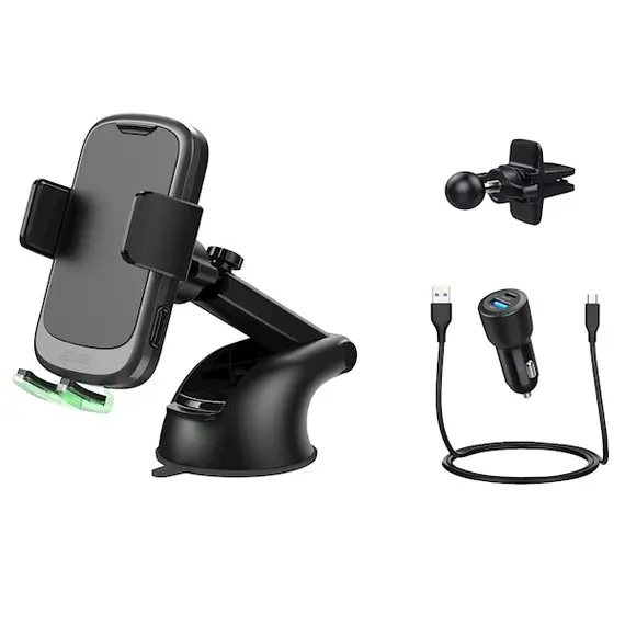 მობილურის დამჭერი 2E 2E-WCQ01-10, Wireless Charger Phone Holder, Black , 5 image - Primestore.ge