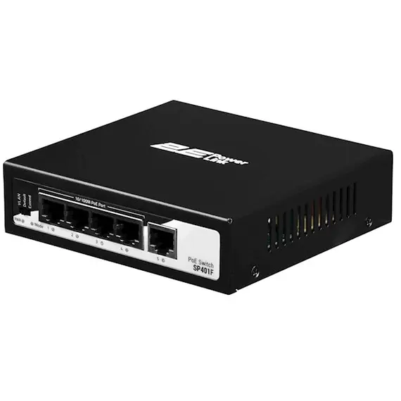 სვიჩი 2E 2E-SP401F-2 PowerLink, 5-Port, PoE+Switch, Black  - Primestore.ge