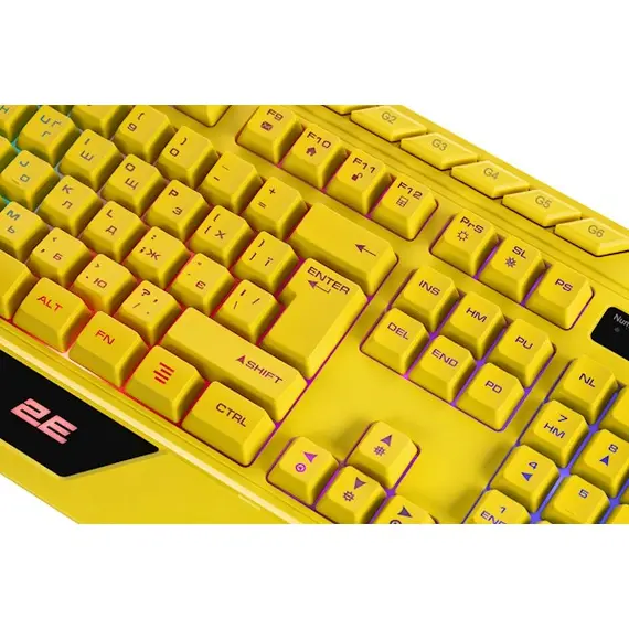 კლავიატურა 2E 2E-KG315UYW, Wired, RGB, USB, Gaming Keyboard, Yellow - Primestore.ge