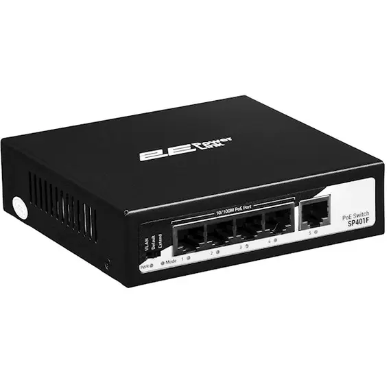 სვიჩი 2E 2E-SP401F-2 PowerLink, 5-Port, PoE+Switch, Black , 2 image - Primestore.ge