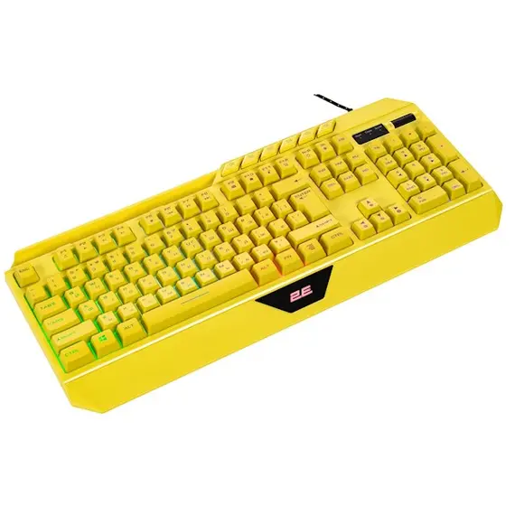 კლავიატურა 2E 2E-KG315UYW, Wired, RGB, USB, Gaming Keyboard, Yellow - Primestore.ge