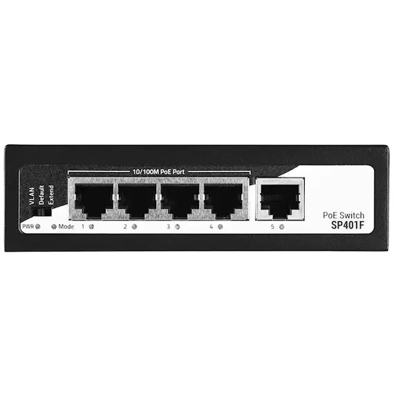 სვიჩი 2E 2E-SP401F-2 PowerLink, 5-Port, PoE+Switch, Black , 3 image - Primestore.ge
