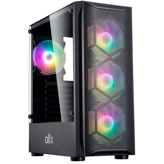ქეისი ALLX AX-G1944, Computer Case, ATX, MATX, USB 3.0x1, USB 1.0x2, AUDIO, Black - Primestore.ge