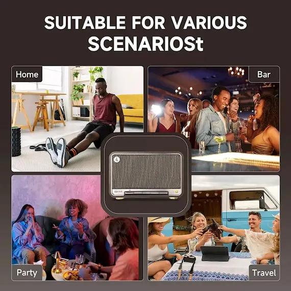 Speaker Edifier D32 Tabletop Wireless Speaker Black Walnut, 8 image