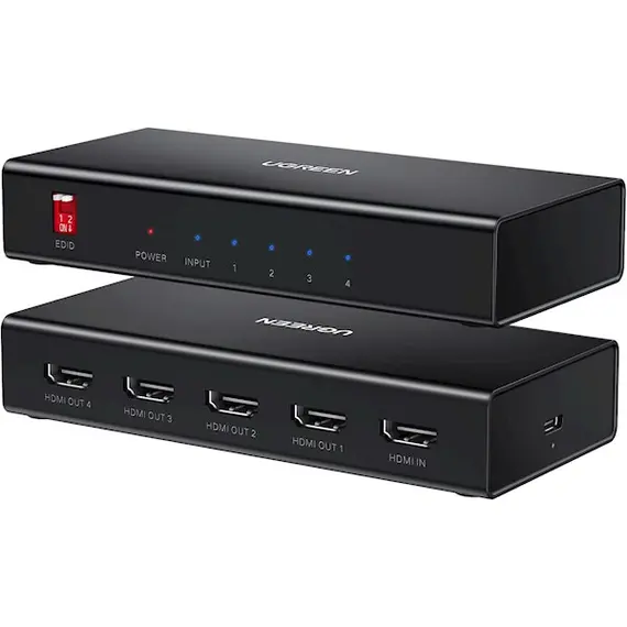 HDMI სპლიტერი UGREEN CM570 (90514), HDMI Splitter 1 In 4, Black , 2 image - Primestore.ge