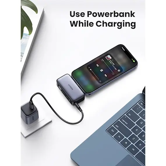 პორტატული დამტენი UGREEN PB503 (35338), 5000mAh, USB Type-C, Built-In USB-C Power Bank, Grey , 6 image - Primestore.ge