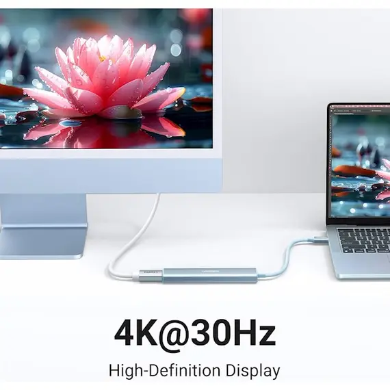 USB-C ჰაბი UGREEN CM478 (35581), USB, USB-C, HDMI, HUB, Blue , 5 image - Primestore.ge