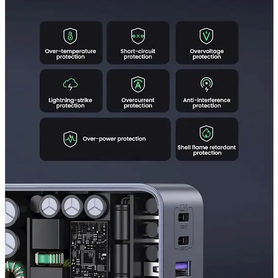 Mobile charger UGREEN X553 (35042) Nexode Air, 65W, USB, USB-C, Gray, 2 image