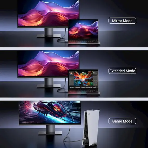 HDMI კაბელი UGREEN HD171(25911), 8K HDMI To HDMI, 3M, Grey , 7 image - Primestore.ge