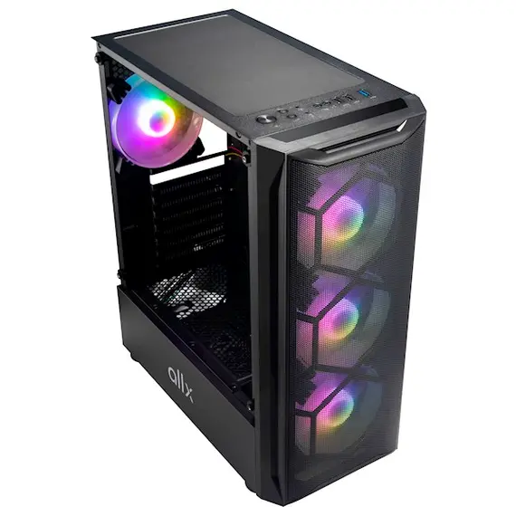 ქეისი ALLX AX-G1944, Computer Case, ATX, MATX, USB 3.0x1, USB 1.0x2, AUDIO, Black - Primestore.ge