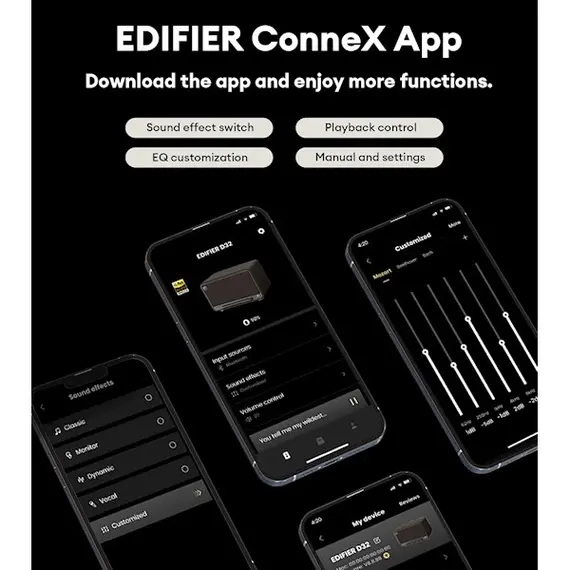 დინამიკი Edifier D32, 60W, Bluetooth, USB-C, AUX, Speaker, Brown , 12 image - Primestore.ge