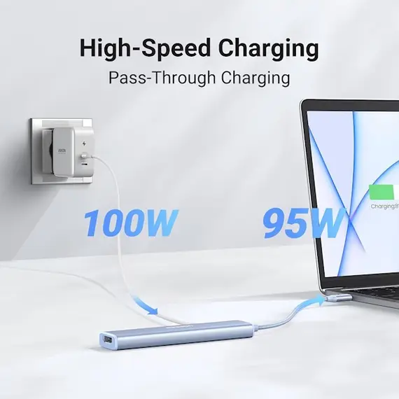 USB-C ჰაბი UGREEN CM478 (35581), USB, USB-C, HDMI, HUB, Blue , 4 image - Primestore.ge