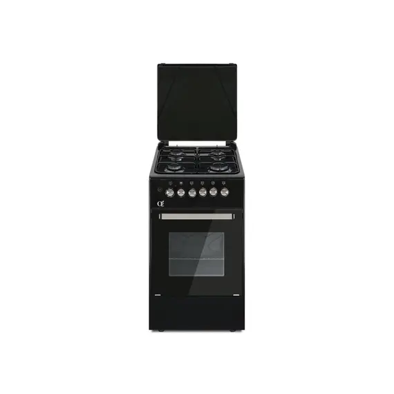გაზქურა Oz OE 5040 BL OSE50X50B4 TOP FFD Coocker, 4Gas, Oven-Electric, 50x50x85, Black, Top metal  - Primestore.ge