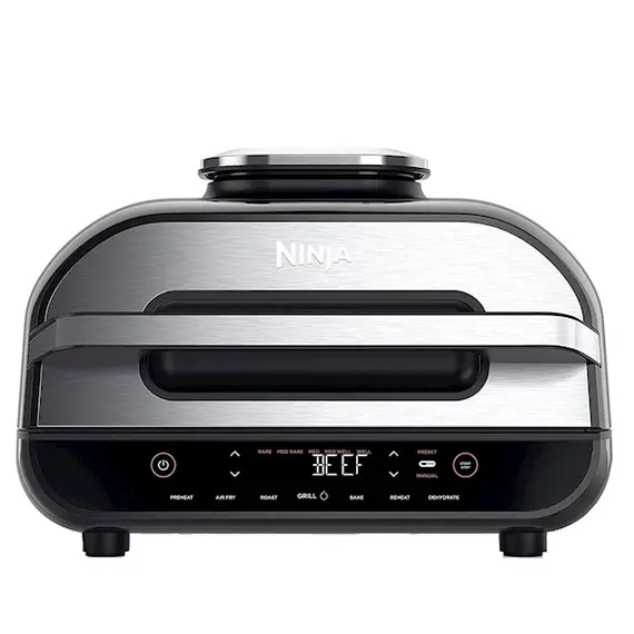 გრილი Ninja AG551EU, 2460W, 3.8L, Grill And Air Fryer, Black/Silver  - Primestore.ge