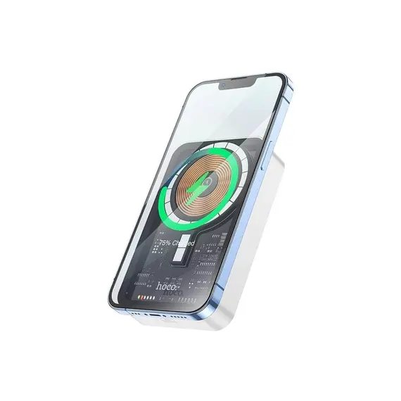 პორტატული დამტენი Hoco Q10A Transparent discovery edition PD20W magnetic wireless fast charging power bank(10000mAh) White  - Primestore.ge