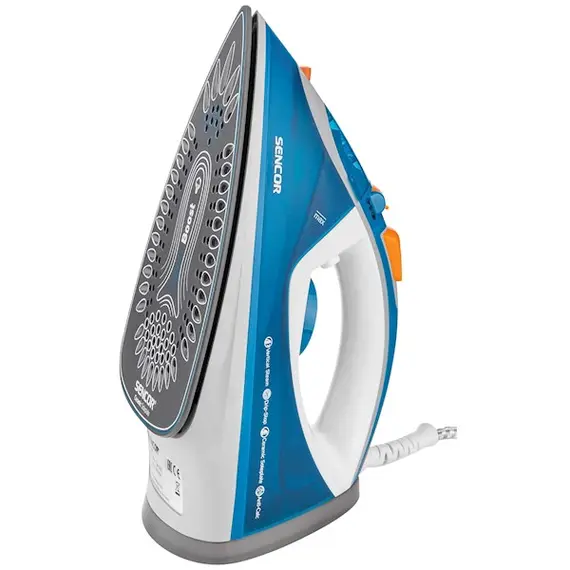 უთო Sencor SSI 7710BL, 2400W, 300ML, Steam Iron, Blue , 2 image - Primestore.ge