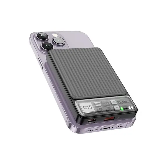 Portable charger Hoco Q18 Tourer 22.5W fully compatible power bank with magnetic fast (10000mAh) Black, 2 image