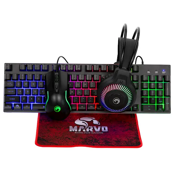 სათამაშო ნაკრები Marvo CM416 LOOT40, Wired, USB, 4 in 1 Gaming Kit, Black , 2 image - Primestore.ge