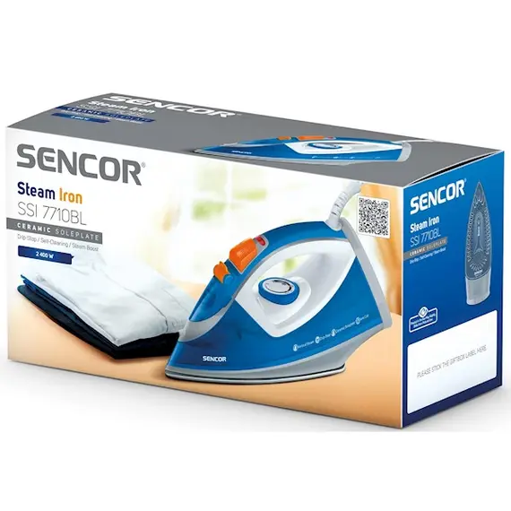 უთო Sencor SSI 7710BL, 2400W, 300ML, Steam Iron, Blue , 5 image - Primestore.ge