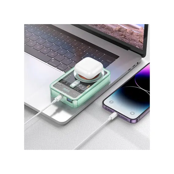 პორტატული დამტენი Hoco Q14A Ice Crystal PD20W magnetic fast charging power bank(10000mAh) Black , 3 image - Primestore.ge