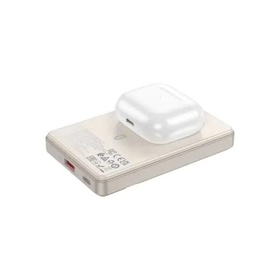 პორტატული დამტენი Hoco Q18 Tourer 22.5W fully compatible power bank with magnetic fast (10000mAh) milky white , 3 image - Primestore.ge