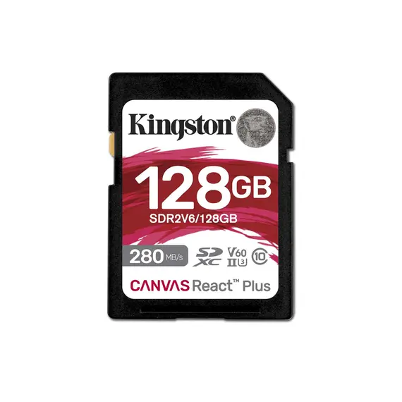 ფლეშ მეხსიერების ბარათი Kingston 128GB SDXC UHS-II Canvas React Plus (SDR2V6/128GB)  - Primestore.ge