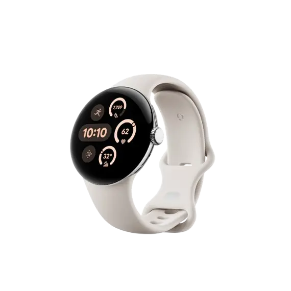 სმარტ საათი Google Pixel Watch 3 41mm Wi-Fi Polished Silver Aluminum Case with Porcelain Active Band  - Primestore.ge