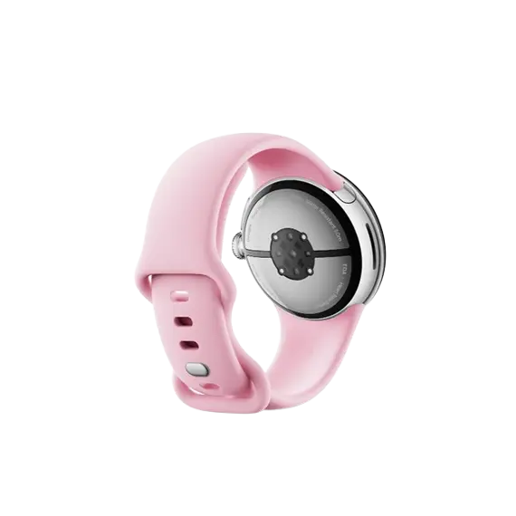 სმარტ საათი Google Pixel Watch 3 41mm Wi-Fi Polished Silver Aluminum Case with Rose Quartz Active Band , 2 image - Primestore.ge