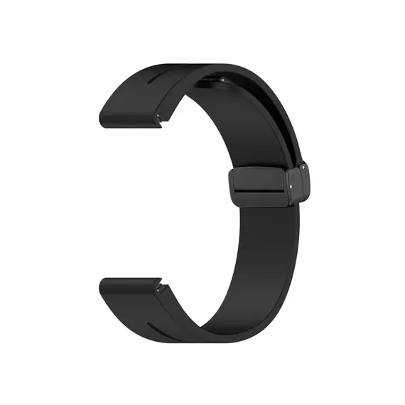 სმარტ საათის სამაჯური 42mm Watch Strap Black Buckle 20mm Magnetic Silicone Band - Black , 3 image - Primestore.ge