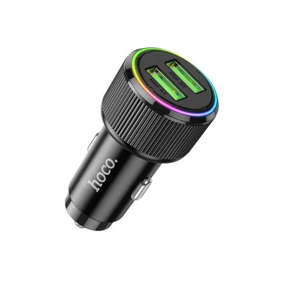 მანქანის დამტენი Hoco NZ14 Guerrero 36W USB dual-port car charger black  - Primestore.ge