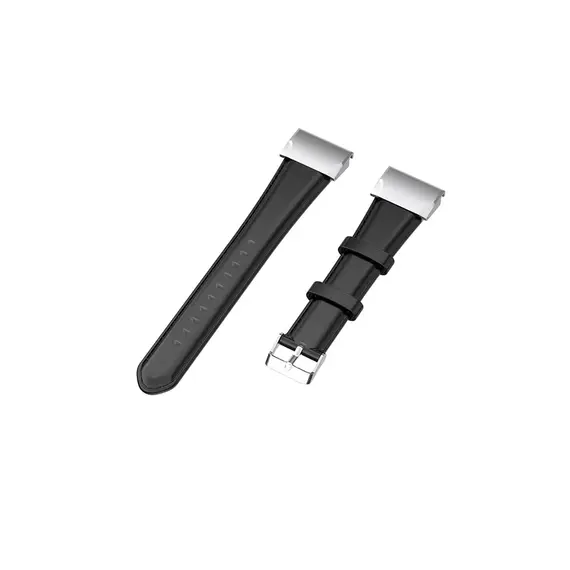 სმარტ საათის სამაჯური 20mm Oil Wax Skin Cowhide Leather Watch Band - Black , 2 image - Primestore.ge