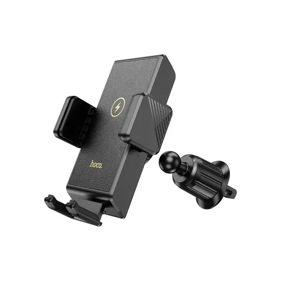 ავტომობილის დამტენი Hoco HW21 Precious Wireless Fast Charging Car Holder (air outlet) Black , 2 image - Primestore.ge