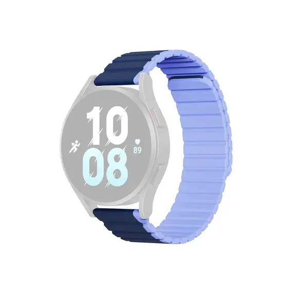 სმარტ საათის სამაჯური DUX DUCIS YA Series 43mm Genuine Cow Leather Strap 20mm Watch Band - Dark Blue+Baby Blue  - Primestore.ge