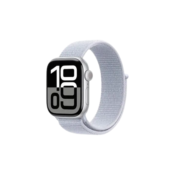 სმარტ საათის სამაჯური Apple Watch Series 10 GPS 42mm Silver Aluminum Case With Blue Cloud Sport Loop MWWD3  - Primestore.ge