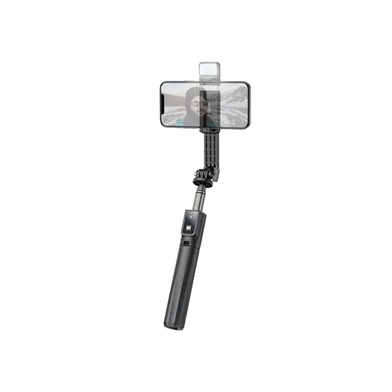 მობილურის სამაგრი Hoco K15 Treasure aluminum alloy fill light gimbal version live broadcast support black , 3 image - Primestore.ge
