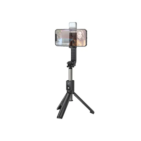 მობილურის სამაგრი Hoco K15 Treasure aluminum alloy fill light gimbal version live broadcast support black  - Primestore.ge