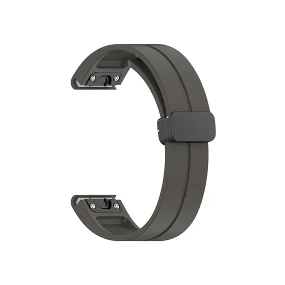 სმარტ საათის სამაჯური 42mm Watch Strap Black Buckle 20mm Magnetic Silicone Band - Dark Grey , 3 image - Primestore.ge