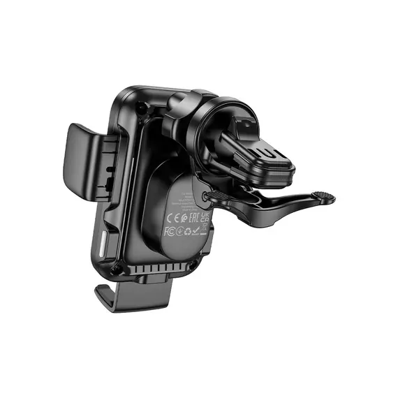 ავტომობილის უსადენო დამტენი Hoco HW10 Jenny Three-Axis linkage Wireless Fast Charging Car Holder (air outlet) Black , 3 image - Primestore.ge